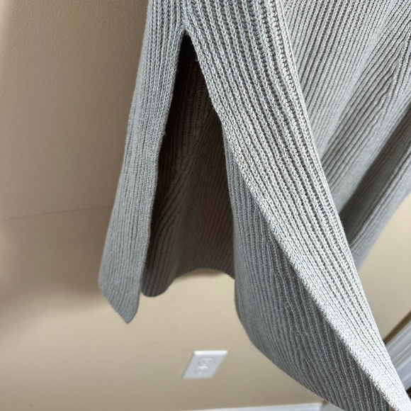 J. Jill gray neutral cotton blend Sweater Poncho/Wrap One Size Fits Most - Picture 3 of 5